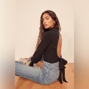 Reformation Osteria Open Back Cashmere Sweater | Size Small